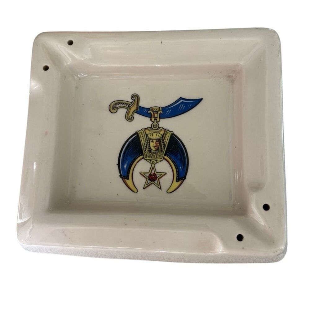 Shriners Vintage Saf-T-Tray Masonic Ashtray No Brackets